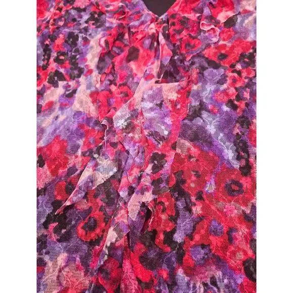 Style & Co Whimsygoth Floral Mesh Tunic Y2K Revival Dark Romantic XL Top Women's - Picture 4 of 7